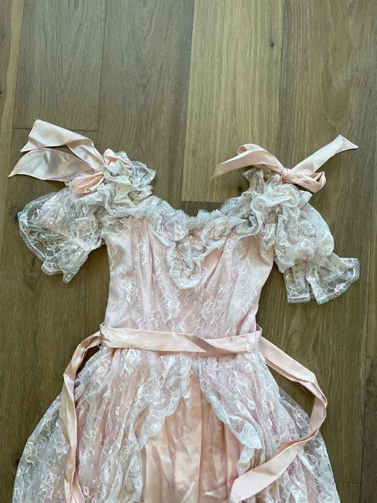 Vintage Gunne Sak Victorian-Style Dress with Ribbon Accents - Picture 3 of 16